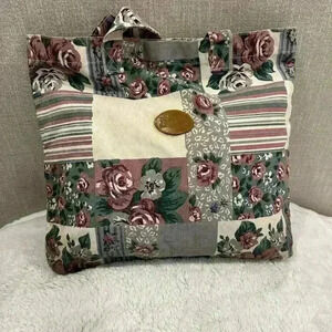 Vintage 90s GITANO Patchwork Floral Shoulder Bag Hobo Tote Purse – Retro Chic!